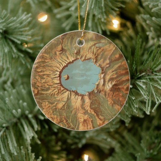  kaart van het oregonmeer keramisch ornament (Boom)