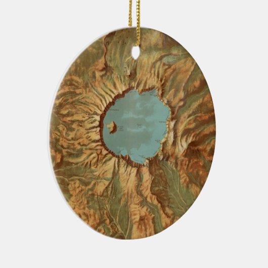  kaart van het oregonmeer keramisch ornament (Rechts)