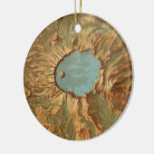  kaart van het oregonmeer keramisch ornament (Links)