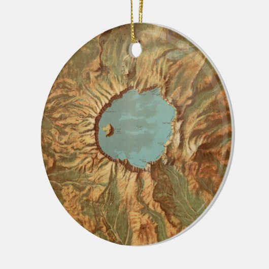  kaart van het oregonmeer keramisch ornament (Links)