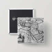 Kaart van het Ottomaanse Rijk Vierkante Button 5,1 Cm (Voorkant /achterkant)