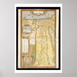 Kaart van het oude Egypte, 1584 Poster