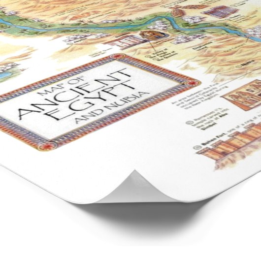 Kaart van het oude Egypte en Nubia Poster (Hoek)