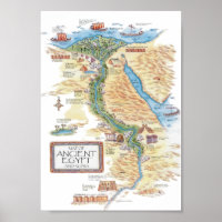 Kaart van het oude Egypte en Nubië Poster