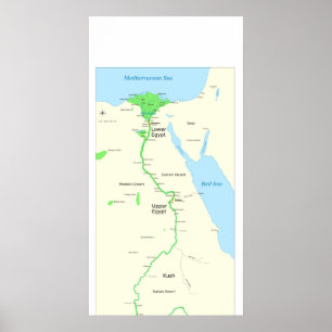 Kaart van het oude Egypte tijdens de Dynastische p Poster