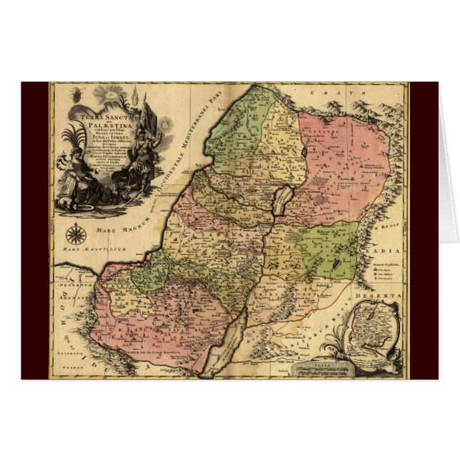 Kaart van het oude Israël met de 12 stammen (Voorkant Horizontaal)