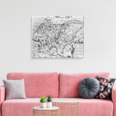 Kaart van het oude Rome Canvas Afdruk (Insitu (Woonkamer))