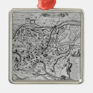 Kaart van het oude Rome Metalen Ornament