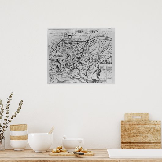 Kaart van het oude Rome Poster (Keuken)