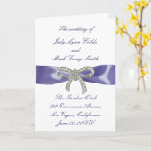 Kaart van het Paarse Blue Diamond Bow Wedding Prog (Gele Bloem)