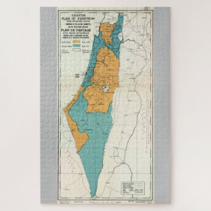 Kaart van het Palestijnse Plan van Verdeling met E Legpuzzel