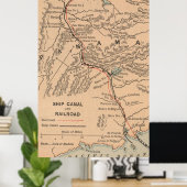  kaart van het Panamakanaal (1885) Poster (Thuiskantoor)