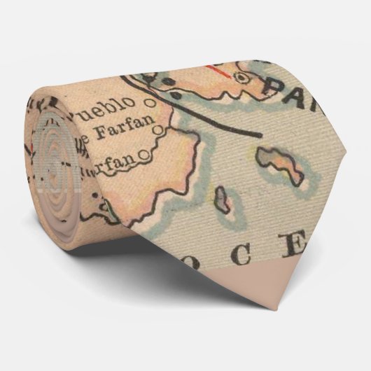  kaart van het Panamakanaal (1885) Stropdas (Opgerold)