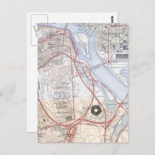 Kaart van het Pentagon Road System (Voorkant / Achterkant)