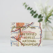 kaart van het Petrified Forest National Mounument (Staand voorkant)