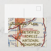 kaart van het Petrified Forest National Mounument (Voorkant / Achterkant)
