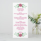 Kaart van het Pink Floral Greenery Foliage Wedding (Staand voorkant)