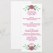 Kaart van het Pink Floral Greenery Foliage Wedding (Voorkant / Achterkant)