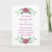 Kaart van het Pink Floral Greenery Foliage Wedding (Voorkant)