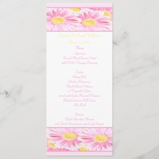 Kaart van het Pink Yellow White Daisies Wedding Me (Voorkant)