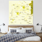 Kaart van het piramidecomplex van Gizeh Diagram Canvas Afdruk (Insitu (Slaapkamer))