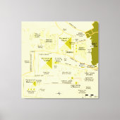 Kaart van het piramidecomplex van Gizeh Diagram Canvas Afdruk (Voorkant)