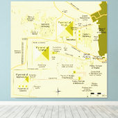 Kaart van het piramidecomplex van Gizeh Diagram Canvas Afdruk (Insitu (Houten vloer))