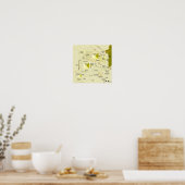 Kaart van het piramidecomplex van Gizeh Diagram Poster (Keuken)