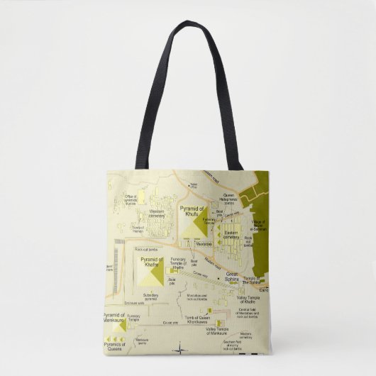 Kaart van het piramidecomplex van Gizeh Tote Bag (Voorkant)