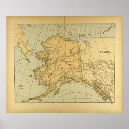  kaart van het Poster Alaska (1894) (Voorkant)