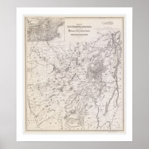  kaart van het Poster van Adirondacks New York