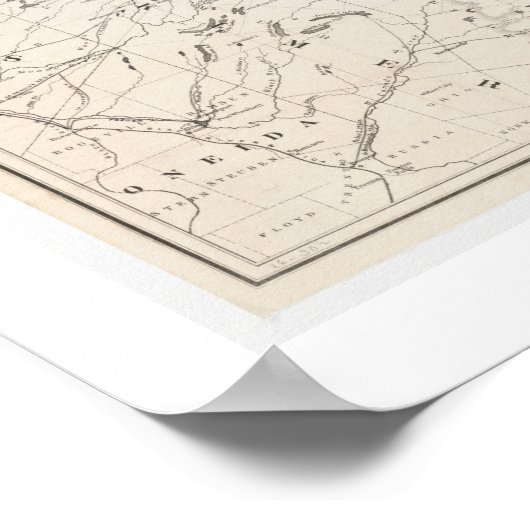  kaart van het Poster van Adirondacks New York (Hoek)