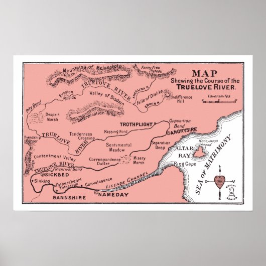 Kaart van het Poster van de rivier de Truelove (Voorkant)