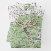  kaart van het Poster van de Witte bergen Inpakpapier Vel (In situ)