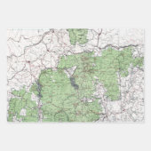  kaart van het Poster van de Witte bergen Inpakpapier Vel (Voorkant)