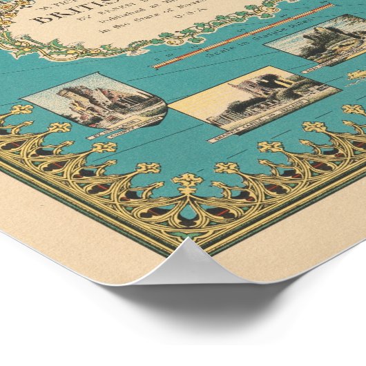  kaart van het Poster van Groot-Brittannië (Hoek)