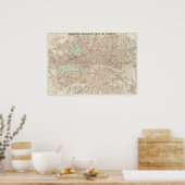  kaart van het Poster van Londen (Keuken)