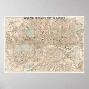  kaart van het Poster van Londen