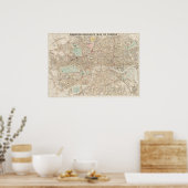  kaart van het Poster van Londen (Keuken)