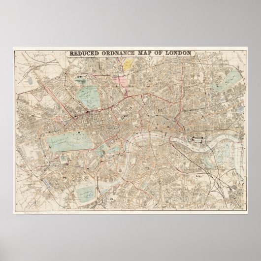  kaart van het Poster van Londen (Voorkant)