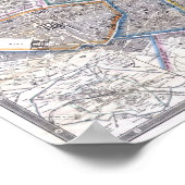  kaart van het Poster van Parijs Galignani (Hoek)