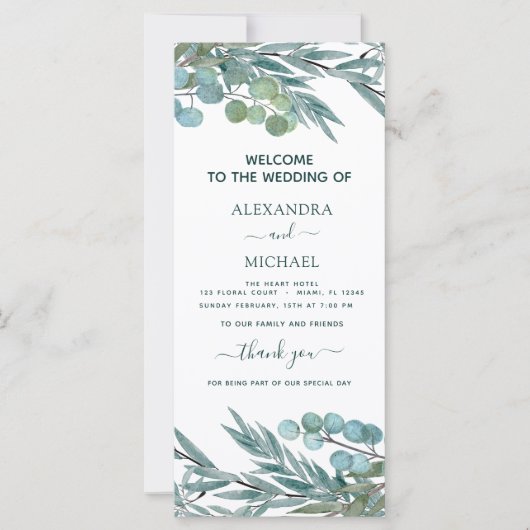 Kaart van het programma Eucalyptus Greenery Waterv (Voorkant)