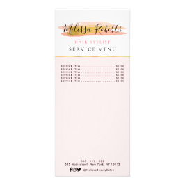 Kaart van het rendy goud en roze Dienstmenu