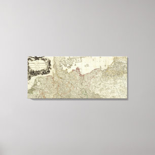 Kaart van het Rijk van Duitsland Noordelijk deel Canvas Afdruk
