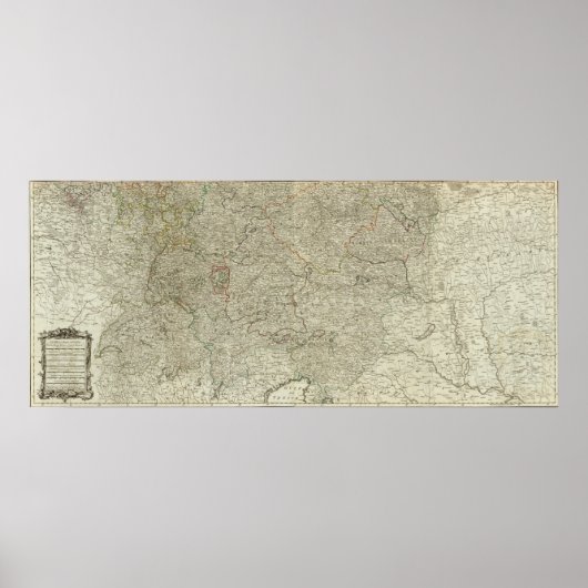 Kaart van het Rijk van Duitsland Zuid Poster (Voorkant)