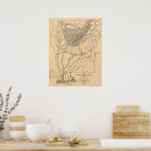  kaart van het riviersysteem van Alabama (1887) Poster (Keuken)