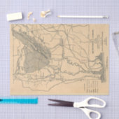  kaart van het riviersysteem van Alabama (1887) Tissuepapier (Craft)