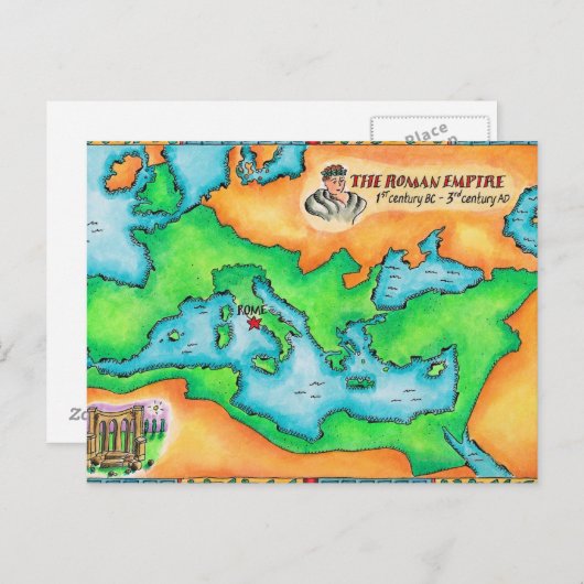 Kaart van het Romeinse Rijk (Voorkant / Achterkant)