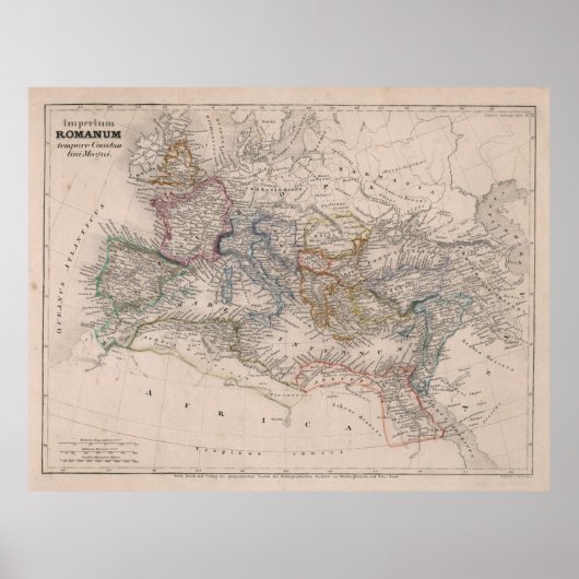  kaart van het Romeinse Rijk (1852) Poster (Voorkant)