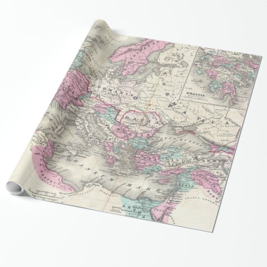  kaart van het Romeinse Rijk (1862) Cadeaupapier (Uitgerold)